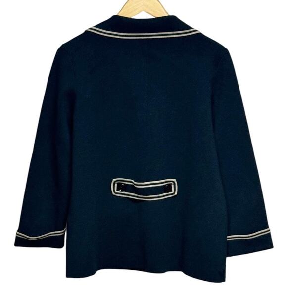 Brooks Brothers Navy Cardigan with White Trim - Picture 2 of 10